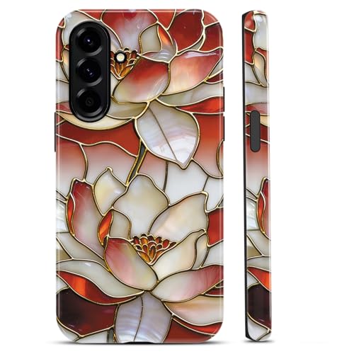 Yomjew ���ۓI�ȃ��b�h���[�^�X�d�b�P�[�X Samsung Galaxy A17 �P�[�X ��w�n�[�h�V�F�� + �V���R���J�o�[ Funda �ϏՌ��ی� �X�^�C���b�V���ȃf�U�C�� �����p Samsung A17 6.7�C���`