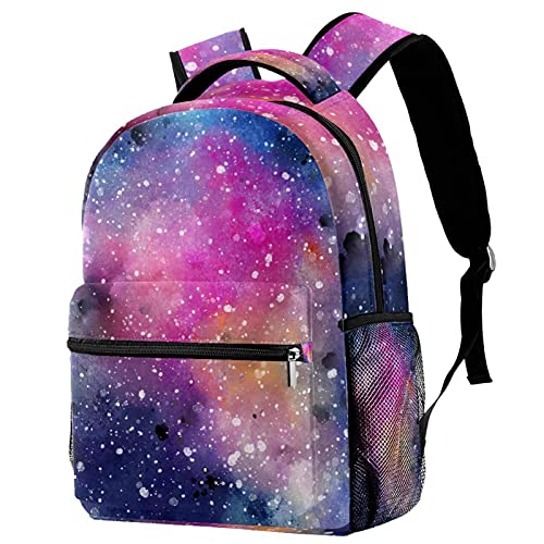 Sac à dos scolaire ordinateur portable et voyage au motif galaxie