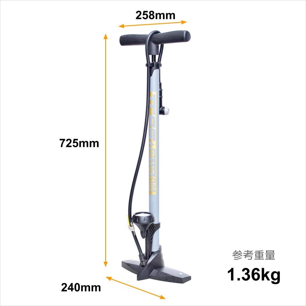 SERFAS(サーファス) 自転車 高圧空気入れ エアフロアポンプ 仏式/米式/英式バルブアダプター エアゲージ ロードバイク MTB TCPG ロングストローク