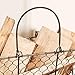 Wood Basket Kindling Bucket Firewood Log Store Holder Hand Woven Wire Recycled Iron Fireside Storage Accessory Wood Basket Kindling Bucket Firewood Log Store Holder Hand Woven Wire Recycled Iron Fireside Storage Accessory