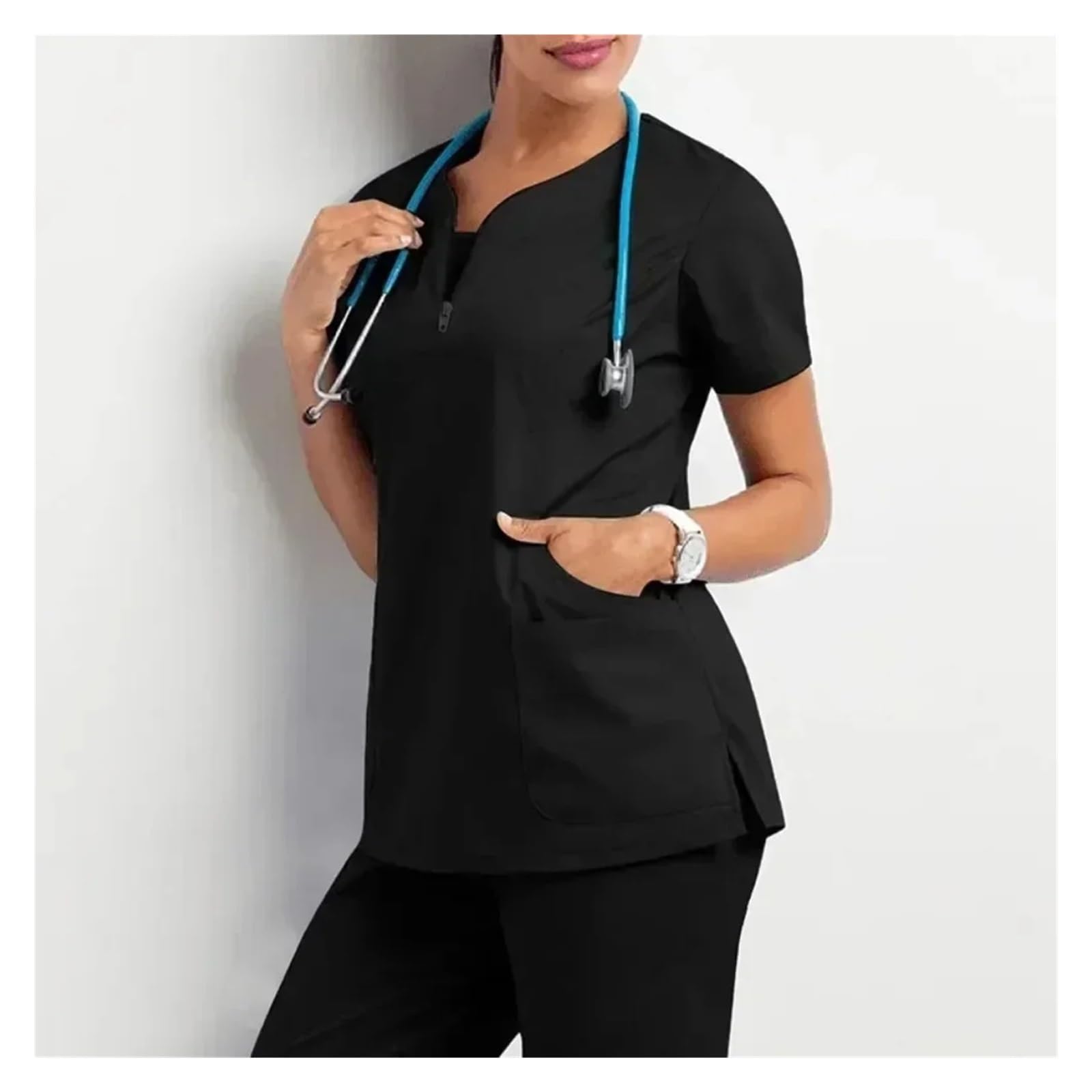 Accesorios Hospital Salón de belleza Médico Uniforme enfermería Farmacia informal Trabajo Manga corta Uniformes
