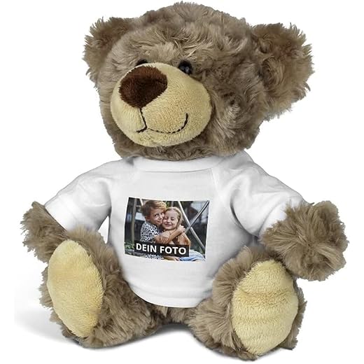 printplanet® Teddy Bodo personalisiert – Stofftier mit Foto/Text – 17 Designs – Geschenk – 24 cm groß