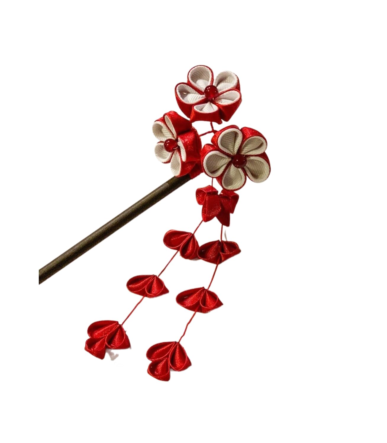 Beautiful Japanese-style cherry blossom hair stick 6.5” NWT, original packaging Japanese Style Geisha Hair Pins: 3-Piece Set with Pink  main image 2
