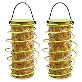 hopeful 2 Pack Outdoor Insect Traps - Hanging Sticky Wasp & Fly Catcher, Decorative Pest Control for Patio, Garden and Backyard (Non-Solar-Powered)