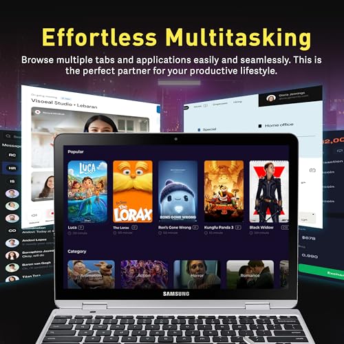 Image of Samsung 12.2 inch FHD 2-in-1 Touchscreen Chromebook Plus Laptop for Business&Students, Intel Dual-Core, 4GB RAM, 224GB Storage(64GB eMMC+160GB Docking Station Set), Stylus Pen, Wireless Mouse, Silver