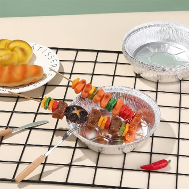 Miniatura 8 de Sartenes redondos de papel de aluminio de 9 pulgadas (paquete de 50), recipientes de lata desechables resistentes ideales para hornear, calentar,