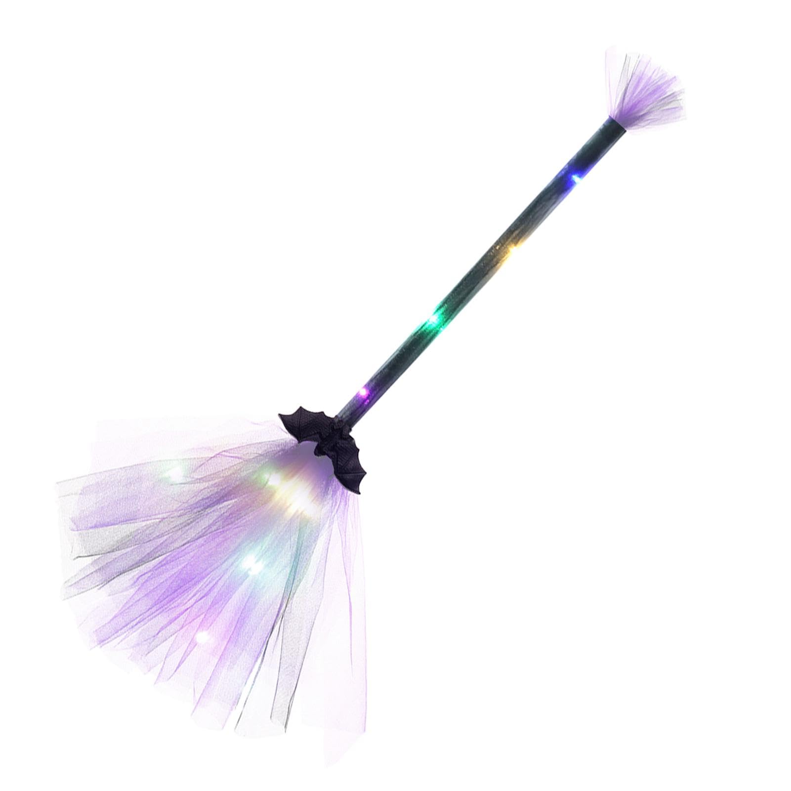 Halloween Witch Broom Witch Broom stick With LED Light, Kids Halloween Witch Flying Broom stick Witch Broom Party Decoration, Halloween Costume Light Up Witch Broom, For Halloween Party