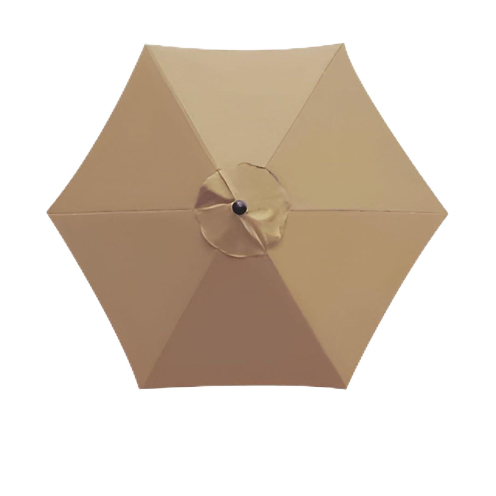 6 Arms/8 Arms Umbrella Replacement Cloth, Waterproof Replacement Parasol Canopy Cover, UV Protection Breathable Replacement Cover, 200cm/270cm/300cm(6.5ft/8.8ft/9.8ft)(Khaki,2.7m(8.8ft)-6arms)