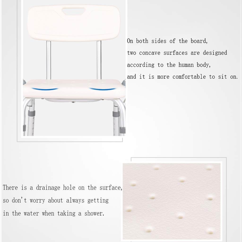Con Respaldo En El BañO, Altura Ajustable, Silla De Ducha para Personas Mayores con Discapacidad