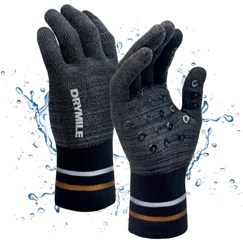 DRYMILE Hyla Waterproof Gloves - High Dexterity Touchscreen Winter Wool Blend Gloves for Men & Women...