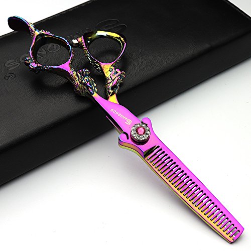 6'Coiffure modelage Studio Ciseaux Coiffeur professionnel Ciseaux de coiffure japonais personnalité Poignée Motif ciseaux outils