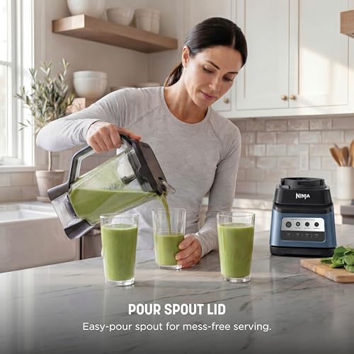 Image of Ninja Professional Plus Blender Premier | Max Power Smoothie Blender, Ice Cream Maker, Frozen Drink & Margarita Machine | 3 Auto IQ Presets, 1400 W, 72oz Total Crushing Pitcher | Blue | BN701BLBRN