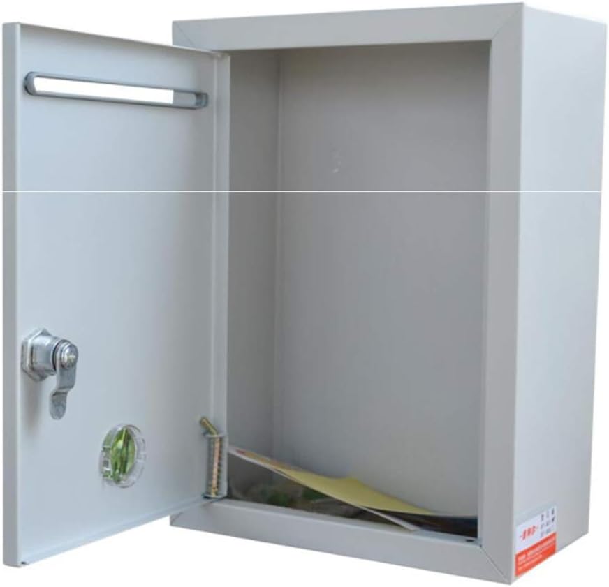 Wall Mount Mailbox,Mailboxes for Outside Wall Mount Mailbox Wall Mounted Iron Art Large Lockable Weatherproof Post Box Anthracite Modern Letterbox with Perspective Window