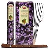 TRUMIRI Incense Stick Holder Bundle with Hem Precious Lavender 20g Incense Sticks - Pack of 6 (Approx 120 Sticks)