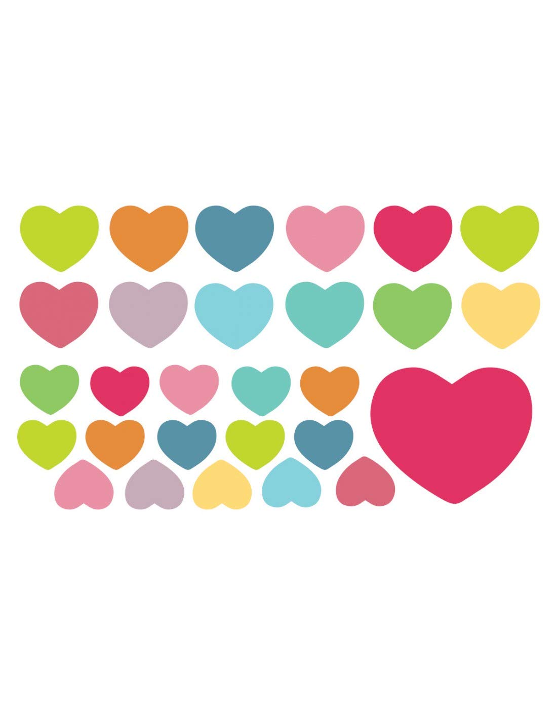 Stickers muraux Coeurs couleurs pour rénover un mur blanc facilement