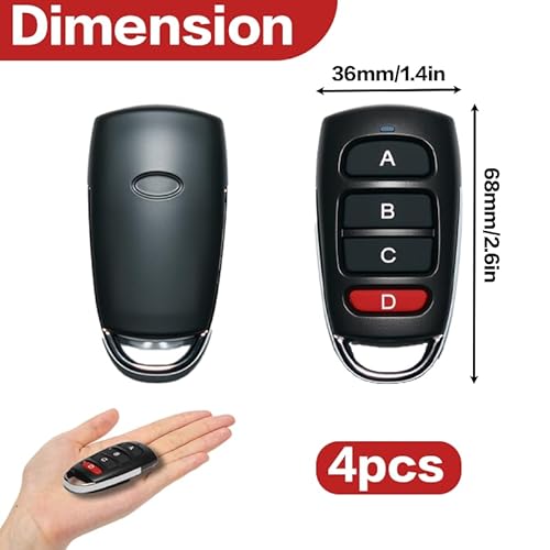 4 Stück Fernbedienung Garagentor 433 MHz Universal, 433 MHz Drahtlose Fernbedienung Duplikator, Garagentor Fernschalter Gate Klonen Handsender Garagentoröffner Duplicator für Tore/Garagen