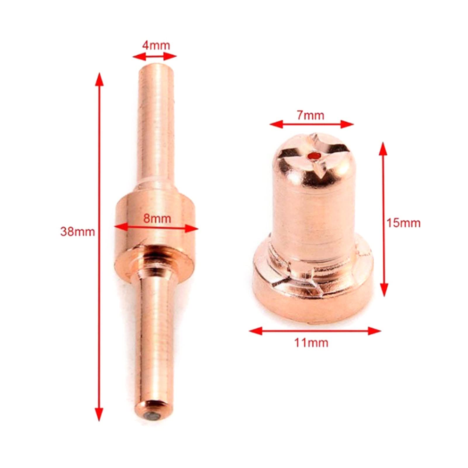 6 5pcs Wskazówki dotyczące cięcia plazmy powietrznej dla Cut-40 Cut-50 Pierścienie wirujące elektrody elektrody kubki L-G-40 PT-31 Materiały eksploatacyjne