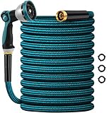 Garden Hose 50ft, Non-Expanding Water Hose Ultra Lightweight, Kink-Free, Sturdy,...