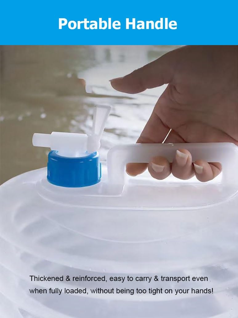 Seau à Eau Pliable, 5L/10L/15L, conteneur d'eau Pliable et Portable, sans BPA, idéal pour Le Camping, la randonnée, la pêche, l'escalade, Les Pique-niques, Les barbecues et Les voy