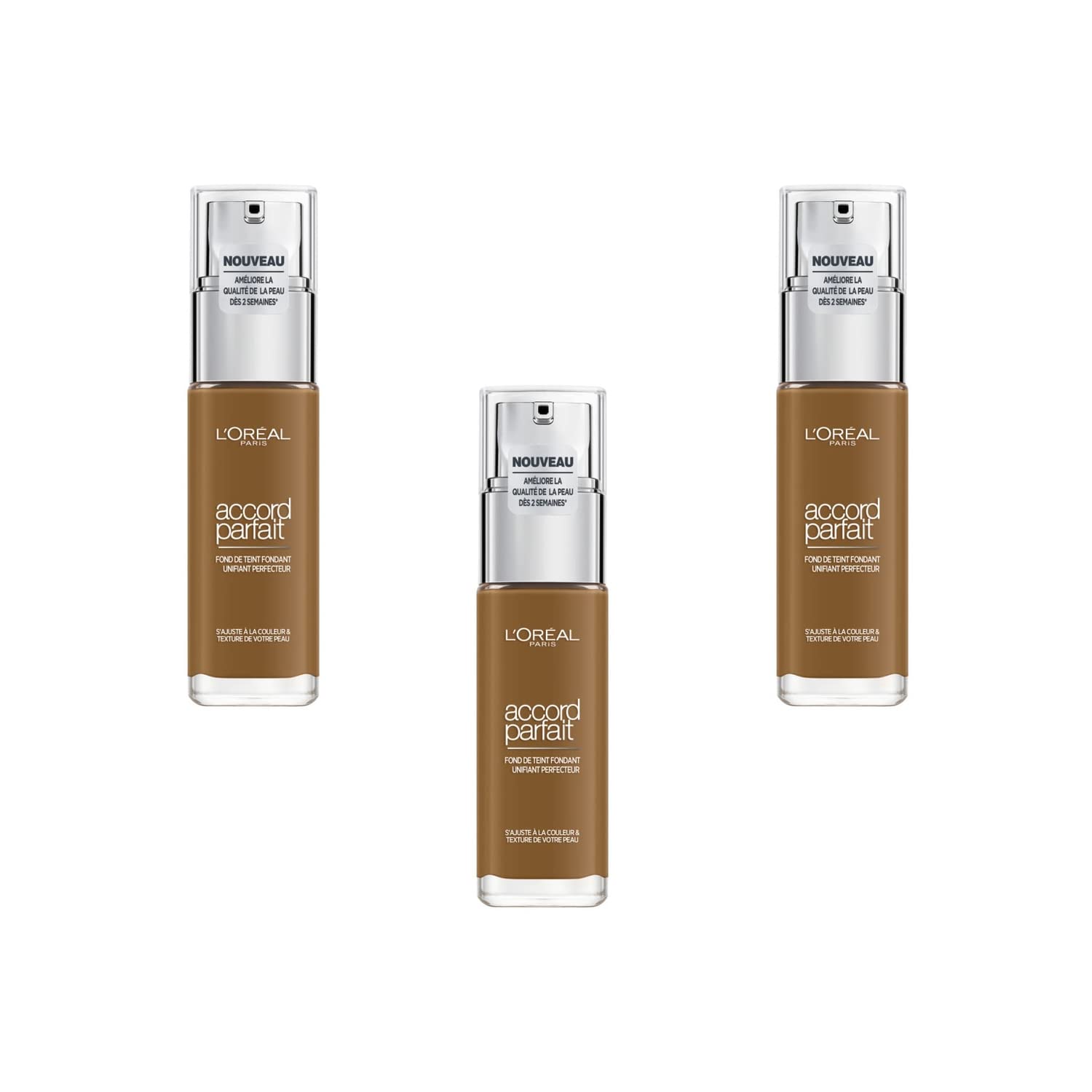 L'Oréal Paris Accord Parfait Base de Maquillaje 9.D Terre de Sienne, Juego de 3 (3 x 30 ml)