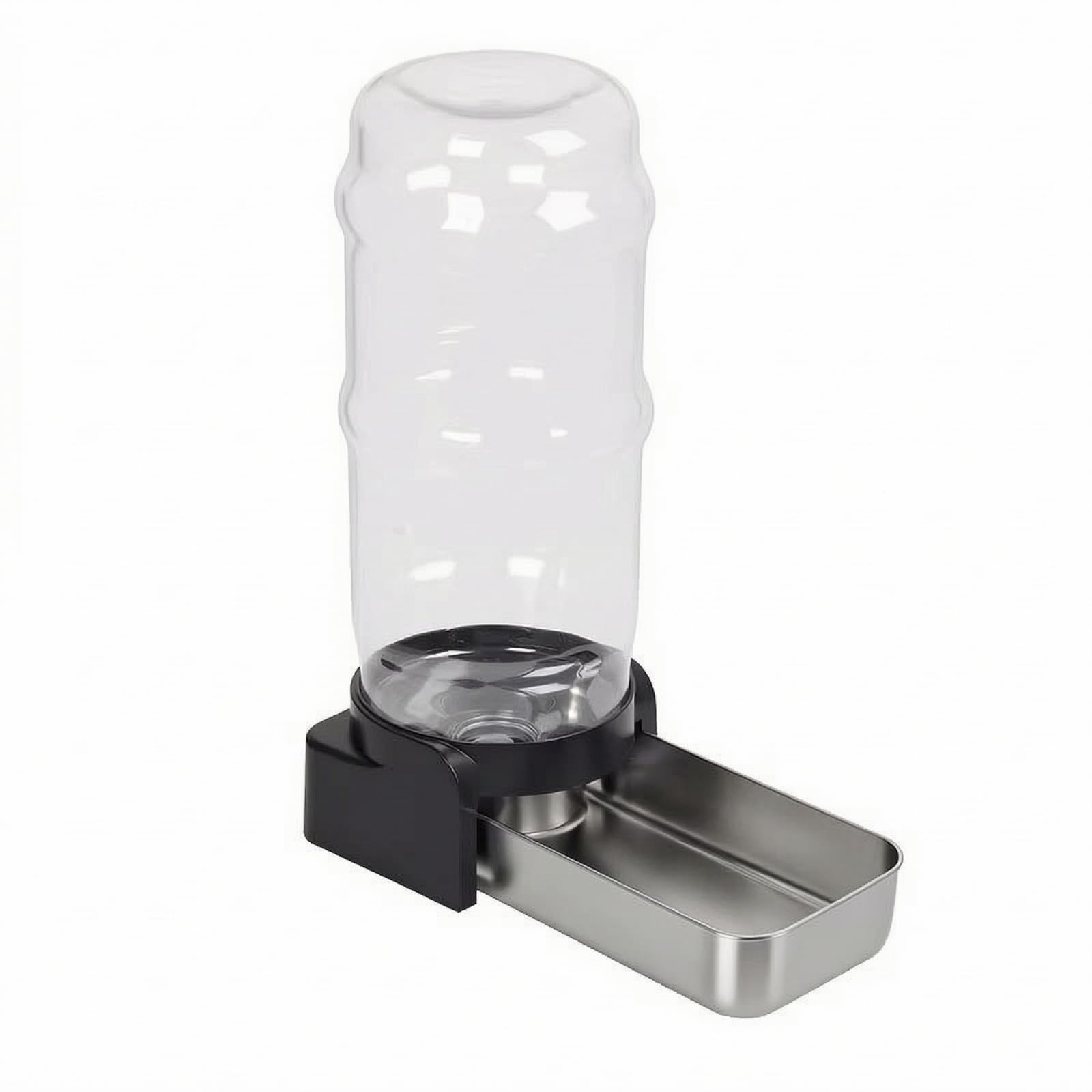 predolo Dispensador Agua con Depósito por Gravedad Dispensador Agua con Bandeja Acero Inoxidable Desmontable para Gatos, 8.6L