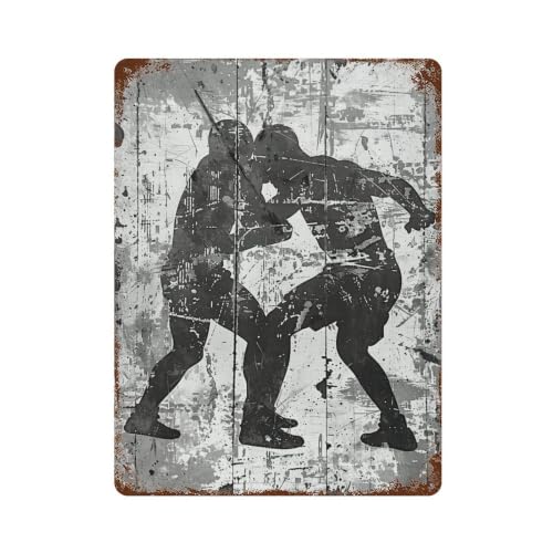 Plaque en métal All For Him Every Match Sports Scripture Tableau vintage déco murale rétro fer