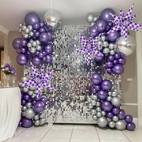 Image of Purple Gingham Balloons Check Balloons Gingham Birthday Party Decorations for Kpop Birthday Party Decoration Halloween Themed Party Decor Space Baby Shower Supplies
