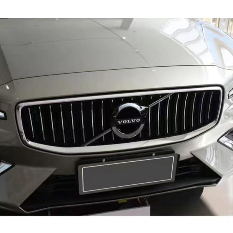 Auto Abzeichen Logo Aufkleber für Volvo V60 2018-2022, Auto-Emblem Logo Aufkleber für Lenkrad Zubehör/Motorhaube Vorne und Hinten Kühlergrill Front Motorhaube