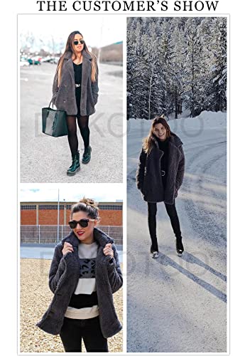 Dokotoo Womens Plus Size Winter Loose Warm Casual Oversized Fleece Open Front Teddy Bear Sherpa Fuzzy Coat With Pockets Fluffy Outerwear Cardigans Jackets Deep Grey Xx-Large #TOP3