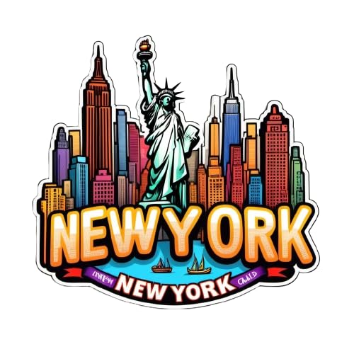Image of New York State Sticker 5 Inch Waterproof Vinyl Decal Durable USA State Graphic for Laptop Water Bottle Car Window Bumper Truck Travel Decoration