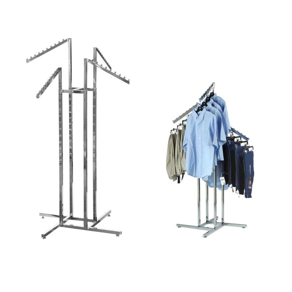 NEW HEAVY DUTY 4 WAY SLOPING ARM HEAVY DUTY CLOTHES GARMENT DRESS RAIL