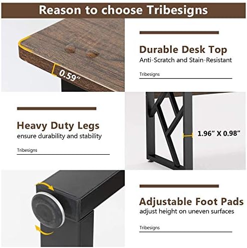Tribesigns Computer Desk with 4-Tier Storage Shelves, 60 inch Large Rustic Office Desk Computer Table Studying Writing Desk Workstation with Hutch, Bookshelf and Tower Storage for Home Office(Brown)
