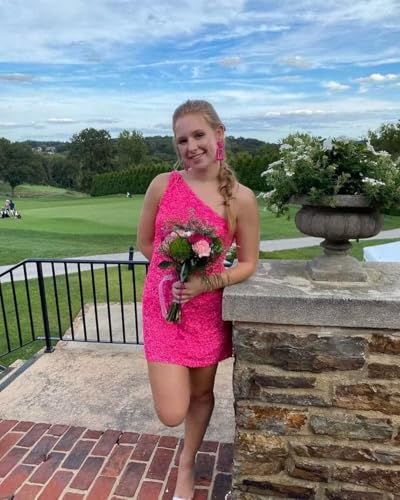 One Shoulder Homecoming Dresses 2025 Mermaid Bodycon Mini HOCO Dress OE273