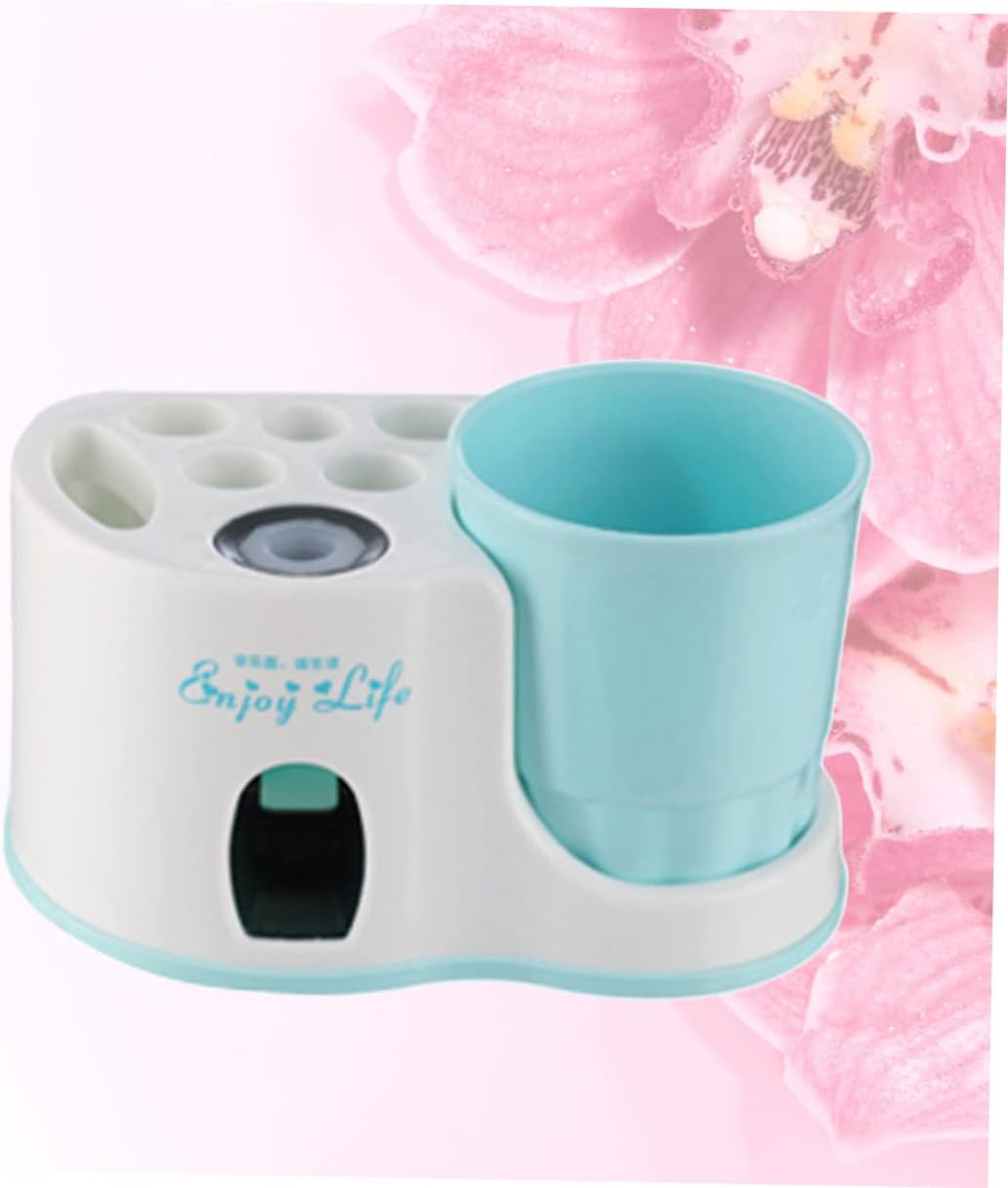 Wall Mounted Automatic Toothpaste Dispenser Toothbrush Holder Rack