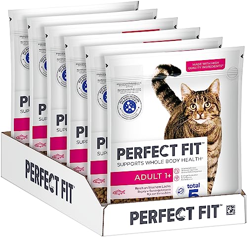 PERFECT FIT Adult Trockenfutter für erwachsene Katzen ab 1 Jahr - Lachs, 750g (6 Beutel) 1