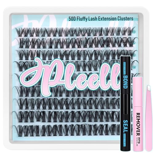 Wispy Lash Clusters Kit Natural Eyelash Extension Kit D Curly Lashes Cluster Eyelash Extensions 10-18MM Individual Lashes Kit With Lash Bond and Seal and Lash Remover 180Pcs DIY Lash Extension Kit