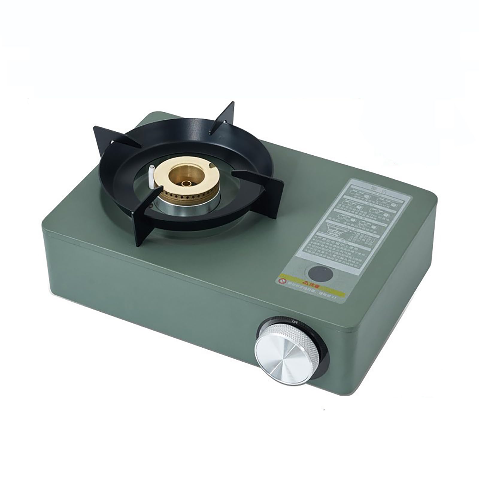 Fornello da Campeggio Portatile, Fornello da Campeggio Antivento, Stufa a Gas con Valigetta, Fornellino a Gas per Escursionismo Campeggio Trekking Picnic Potenza 5,2 W,Green1