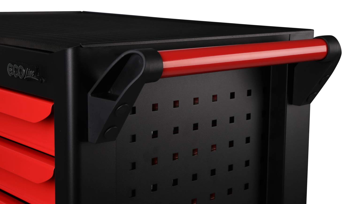 KS Tools 897.0007 Carro de taller ECOline NEGRO/ROJO con 7 cajones