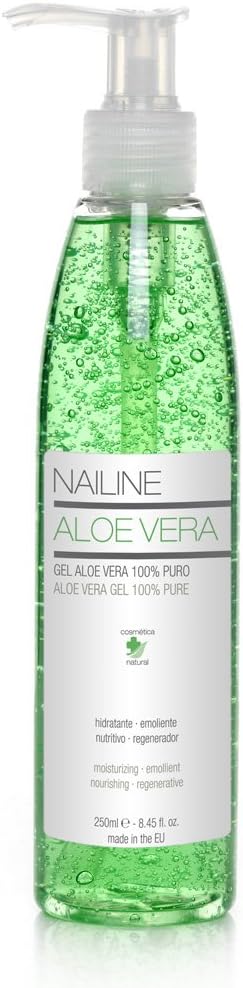 Nailine Aloe Vera Gel 100% Pure For Sun Burn, Eczema, Bug or Insect Bites, Dry Damaged Aging skin, Razor Bumps and Acne, After Shave, 250ml