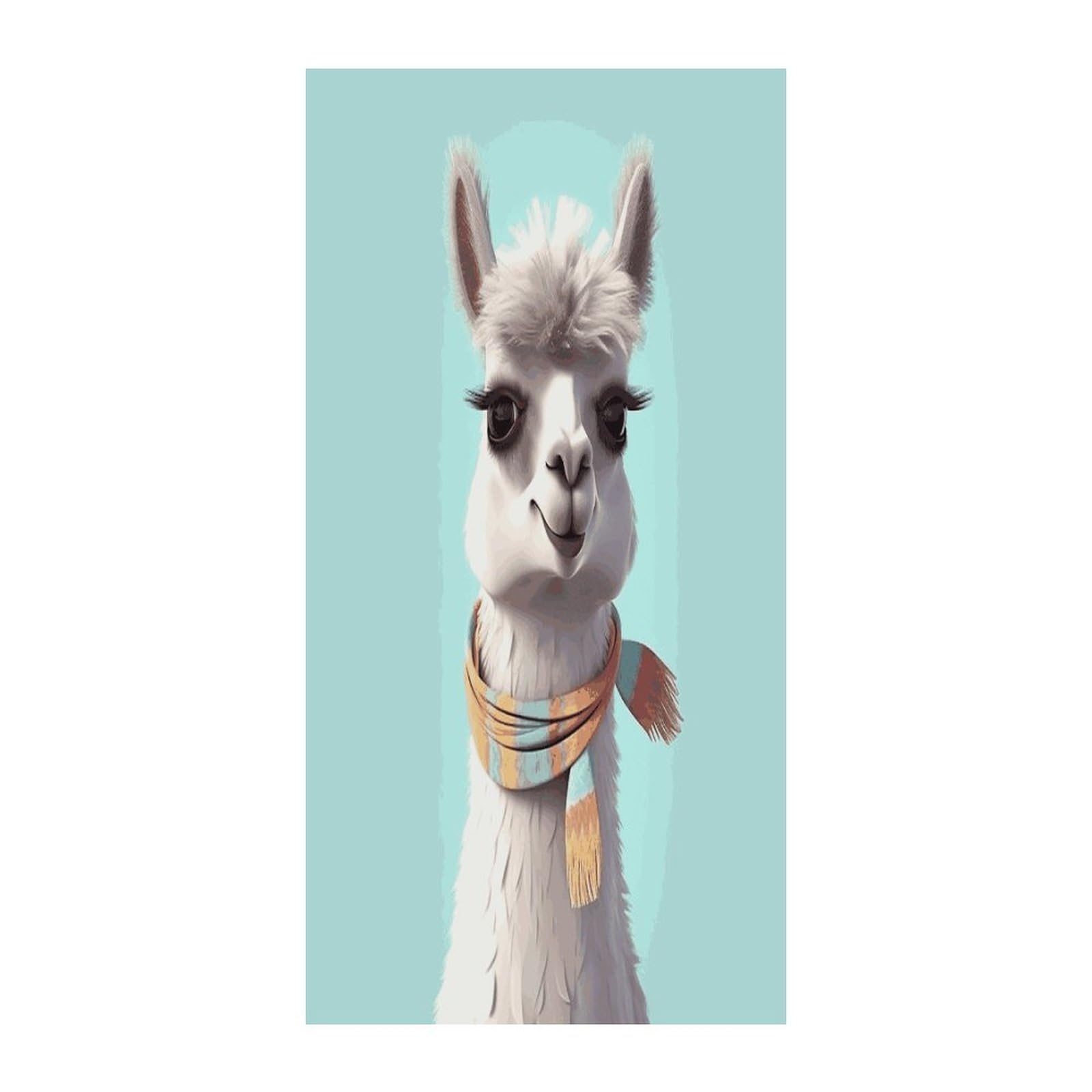 Fekiloot Style Funny Cartoon Llama Door Curtain Room Divider Curtains