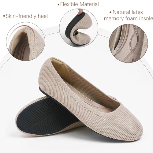 Women's Flats Shoes Round Toe Ballet Knit Comfortable Dressy Flat2