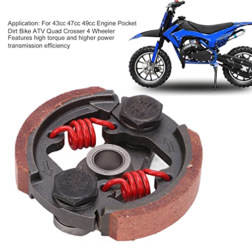 Kupplungsbelag mit Feder, Metalllegierung Keramik Heavy Duty High Torque Dirt Bike Kupplungsbelag Verschleißschutz für 2-Takt 43cc 47cc 49cc Pocket Quad Crosser 4 Wheeler