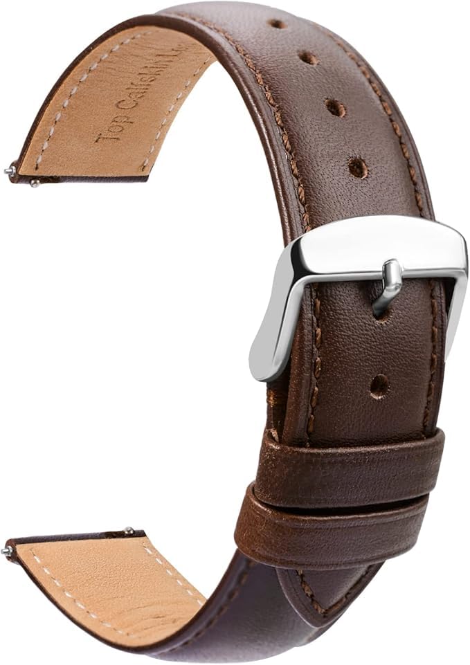24 mm Leather Watch Straps for Men With Quick Release Pins, Genuine Leather Brown Colour Strap (B0DB2CLX5F) Amazon Price History, Amazon Price Tracker