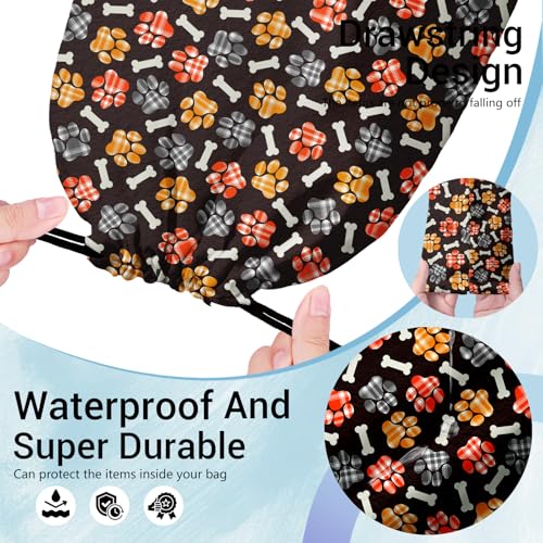 Image of Grip Bag for Gymnast Colorful Paw Plaid Adjustable Gym String Storage Pouch Patriotic Small Bag