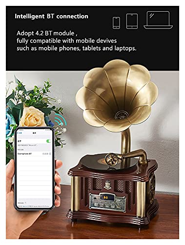 ZSYXM phonographe Gramophone rétro Bluetooth 4.2 Double Piste USB Joueur FÉMININ Télécommande Radio Deux LA CHAÎNE Hi-FI… - Les Beatles, Paul McCartney, John Lennon, RIngo Starr, George Harrison ZSYXM phonographe Gramophone rétro Bluetooth 4.2 Double Piste USB Joueur FÉMININ Télécommande Radio Deux LA CHAÎNE Hi-FI… – Image 6