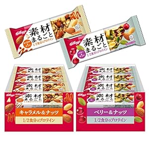 ケロッグ 素材まるごとプロテインバー 2種セット ) 12個 (x 2) 【セット買い】" 