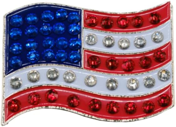 American Flag Golf Ball Marker Set – 4 Pack Metal Golf Ball Markers for Putting Green, Hat Clip Compatible Ball Marker Golf Accessory for Men & Women | Golf Ball Alignment Marker USA
