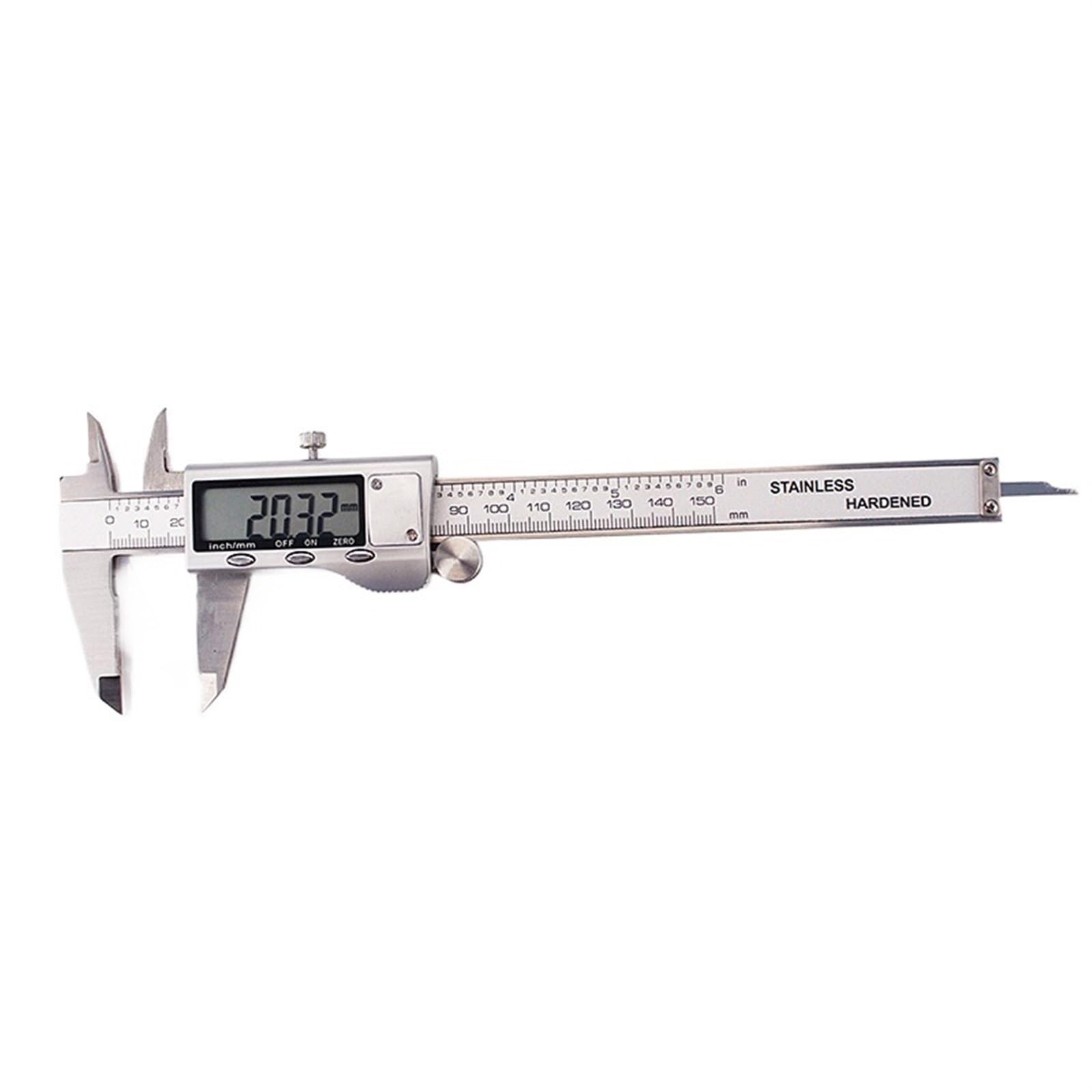Pie de Rey Digital Calibrador de Cabeza métrica de Metal Vernier de Acero Inoxidable de 0 a 150 mm, Herramienta de medición de Escala de Alta precisión de Grado Industrial, 1 Unidad
