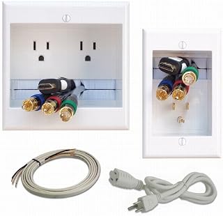 PowerBridge TWO-PRO-6 Dual Power Outlet Professional Grade Recessed In-Wall Cable Management System