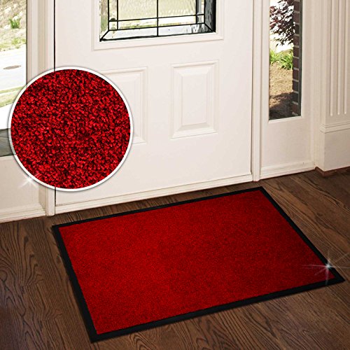 casa pura Entrance Mat | Europe's # 1 Front Door Mat for Home and Business | Red - 16" x 24" - Thumbnail 3